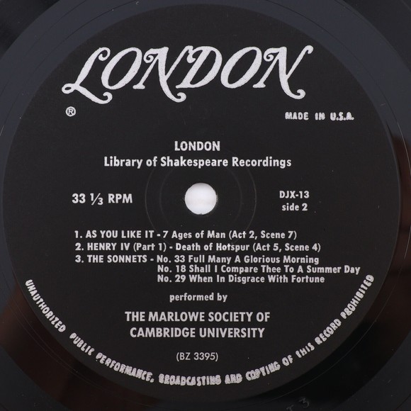 London Library of Shakespeare Recordings Macbeth Hamlet 33 rpm 7" Record DJX-13 - Picture 10 of 16
